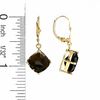 Thumbnail Image 2 of Cushion-Cut Smoky Quartz Leverback Earrings in 14K Gold