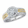 Thumbnail Image 1 of 1/2 CT. T.W. Diamond Flower Cluster Ring in 14K Two-Tone Gold