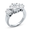 Thumbnail Image 2 of 2 CT. T.W. Diamond Three Flower Ring in 14K White Gold