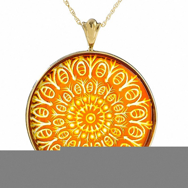 Main Image 1 of Amber Circle Pendant in 14K Gold
