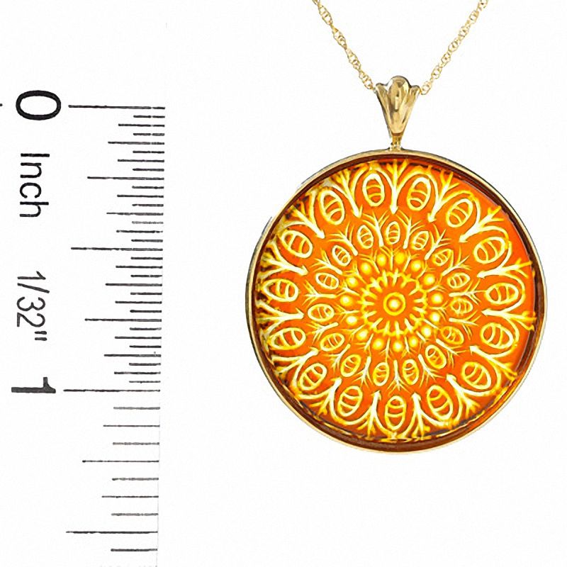 Main Image 2 of Amber Circle Pendant in 14K Gold