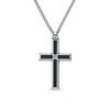 Thumbnail Image 1 of Men's Stainless Steel and Enamel Cross Pendant with Diamond Accents