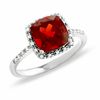 Thumbnail Image 1 of Cushion Cut Garnet Ring in 14K White Gold