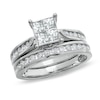 Thumbnail Image 1 of 1-1/4 CT. T.W. Quad Princess-Cut Diamond Bridal Set in 14K White Gold
