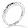 Thumbnail Image 2 of 1/10 CT. T.W. Diamond Contoured Wedding Band in 14K White Gold