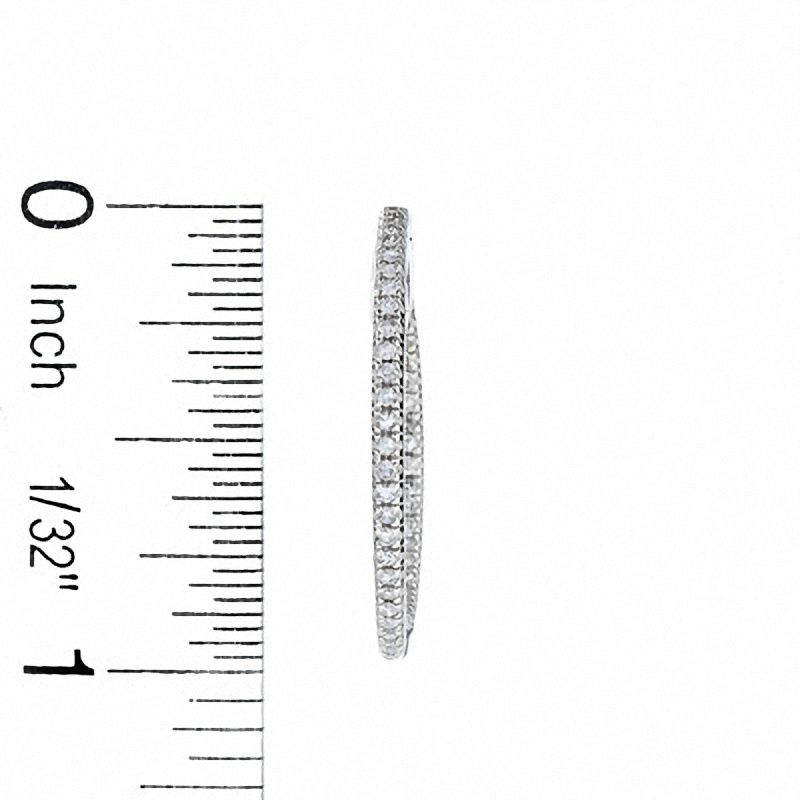 Main Image 3 of 1/2 CT. T.W. Diamond Front and Back Earrings in 14K White Gold