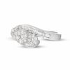 Thumbnail Image 3 of 1 CT. T.W. Multi-Diamond Three Flower Bypass Right Hand Ring in 14K White Gold