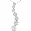 Thumbnail Image 1 of 1-1/2 CT. T.W. Journey Diamond Squiggle Flower Pendant in 14K White Gold