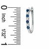 Thumbnail Image 1 of Sapphire and Diamond Hoop Earrings in 14K White Gold