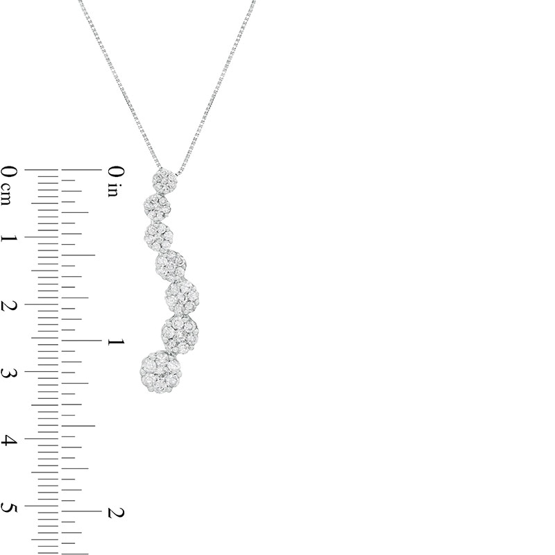 1 CT. T.W. Journey Multi-Diamond Flower Pendant in 14K White Gold