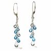 Thumbnail Image 0 of Blue Topaz and White Quartz Drop Leverback Earrings in 14K White Gold with Diamond Accents