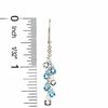 Thumbnail Image 1 of Blue Topaz and White Quartz Drop Leverback Earrings in 14K White Gold with Diamond Accents