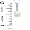 Thumbnail Image 1 of 6.5-7.0mm Cultured Freshwater Pearl Pendant and Earring Set with Diamond Accents in 14K White Gold