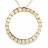 Thumbnail Image 0 of Lab-Created Opal Circle Pendant in 14K Gold