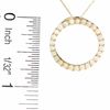 Thumbnail Image 1 of Lab-Created Opal Circle Pendant in 14K Gold