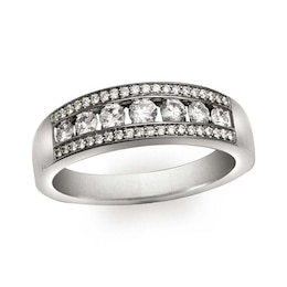 1 CT. T.W. Diamond Edge Band in 14K White Gold