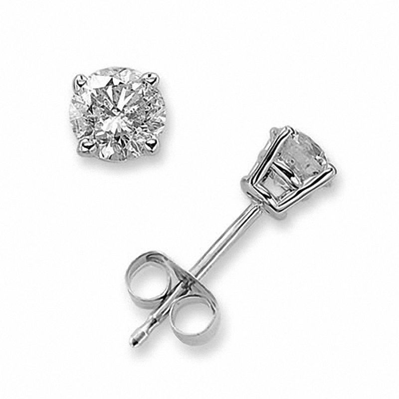 5/8 CT. T.W. Diamond Solitaire Stud Earrings in 14K White Gold