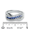 Thumbnail Image 2 of Graduated Baguette Sapphire and Diamond Ring in 14K White Gold