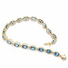 Thumbnail Image 1 of Oval Blue Topaz Bracelet in 14K Gold