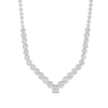 Thumbnail Image 0 of 2-1/5 CT. T.W. Diamond Flower Chevron Necklace in 14K White Gold