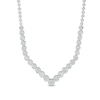 Thumbnail Image 1 of 2-1/5 CT. T.W. Diamond Flower Chevron Necklace in 14K White Gold