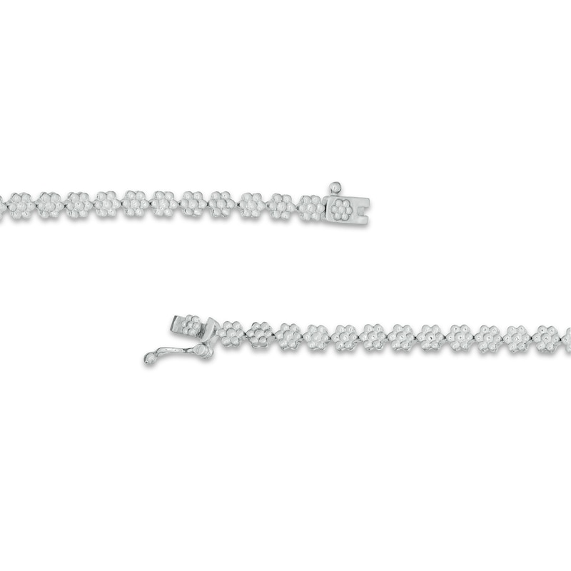 Main Image 2 of 2-1/5 CT. T.W. Diamond Flower Chevron Necklace in 14K White Gold