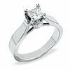Thumbnail Image 0 of 1 CT. T.W. Bezel Set Princess-Cut Diamond Solitaire Engagement Ring in 14K White Gold