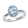 Thumbnail Image 0 of Oval Aquamarine Ring in 14K White Gold with Diamond Accents