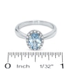 Thumbnail Image 2 of Oval Aquamarine Ring in 14K White Gold with Diamond Accents
