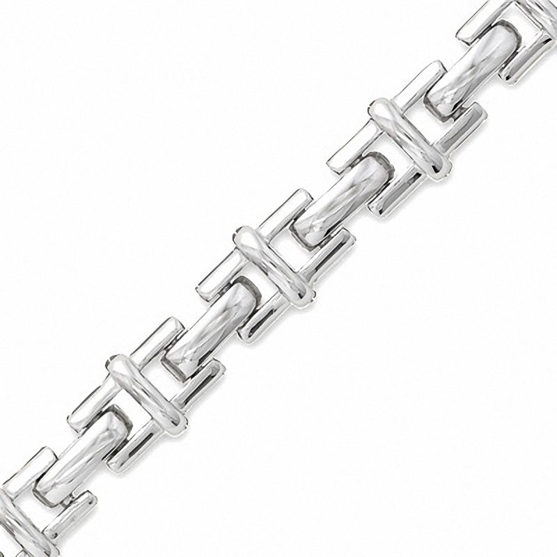 Main Image 1 of Men's Sterling Silver &quot;H&quot; Link Bracelet