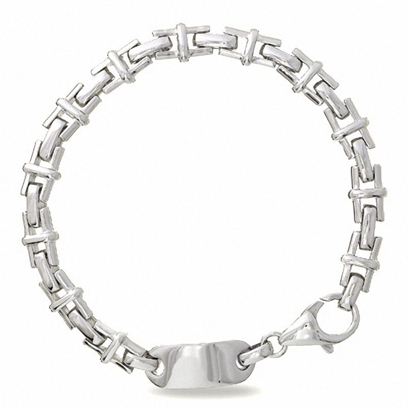 Main Image 3 of Men's Sterling Silver &quot;H&quot; Link Bracelet