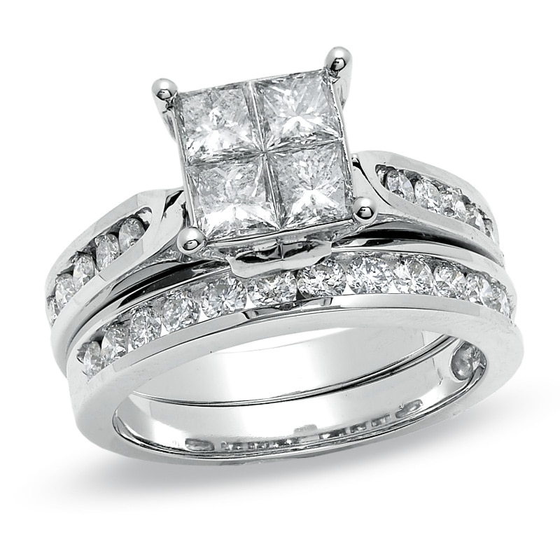 2 Ct 14K White Gold Finish Bridal Set Wedding Engagement Ring