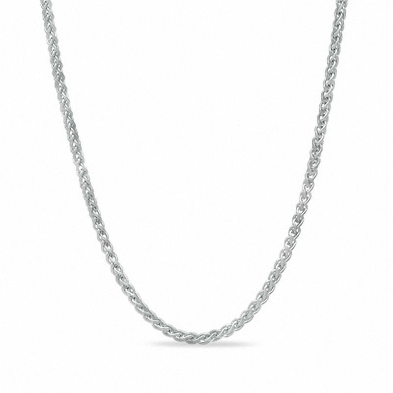 Main Image 1 of Ladies' 0.85mm Adjustable Wheat Chain Necklace in 14K White Gold - 22"