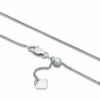 Thumbnail Image 2 of Ladies' 0.85mm Adjustable Wheat Chain Necklace in 14K White Gold - 22"