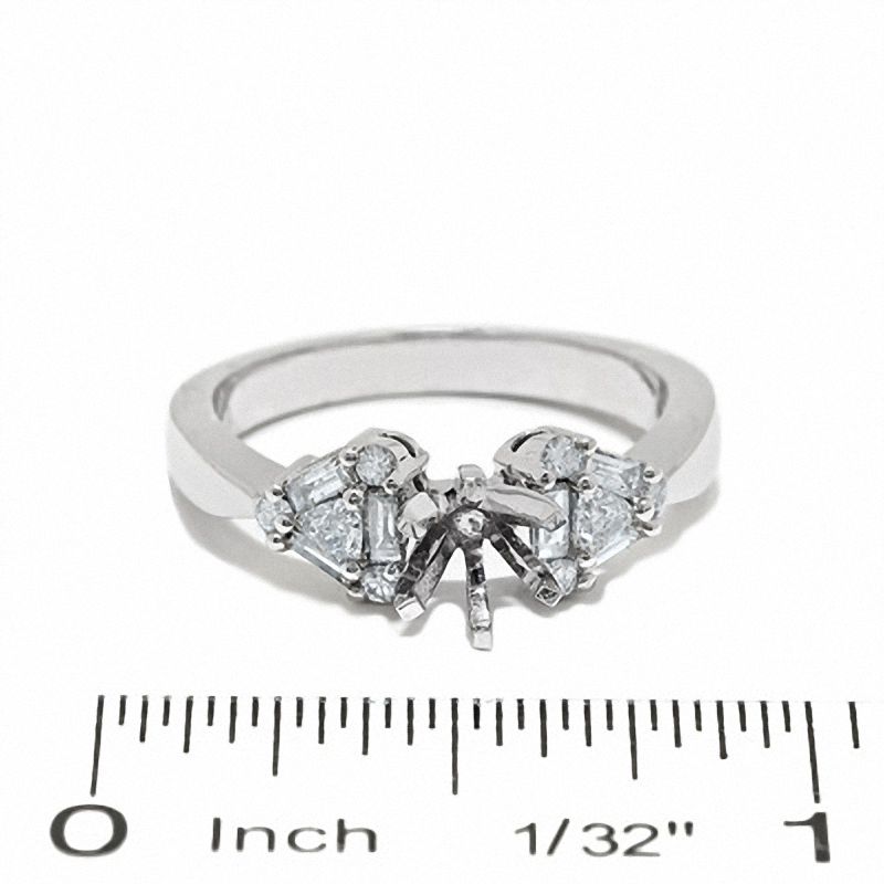 3/8 CT. T.W. Trillion Semi-Mount Diamond Engagement Ring in 14K White Gold