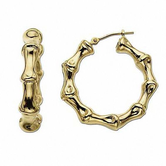 Bamboo Hoop Earrings in 14K Gold | Clearance Earrings | Clearance | Zales Outlet