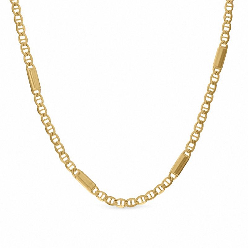 050 Gauge Mariner Link Chain Necklace in 14K Gold - 18"