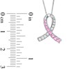 Thumbnail Image 2 of Pink Sapphire and Diamond Awareness Ribbon Pendant in 14K White Gold