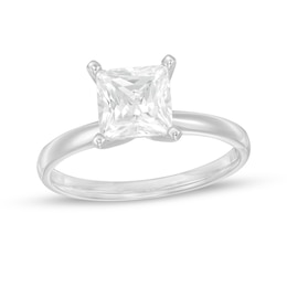 1-1/2 CT. Certified Princess-Cut Diamond Solitaire Engagement Ring in 14K White Gold (J/I1)