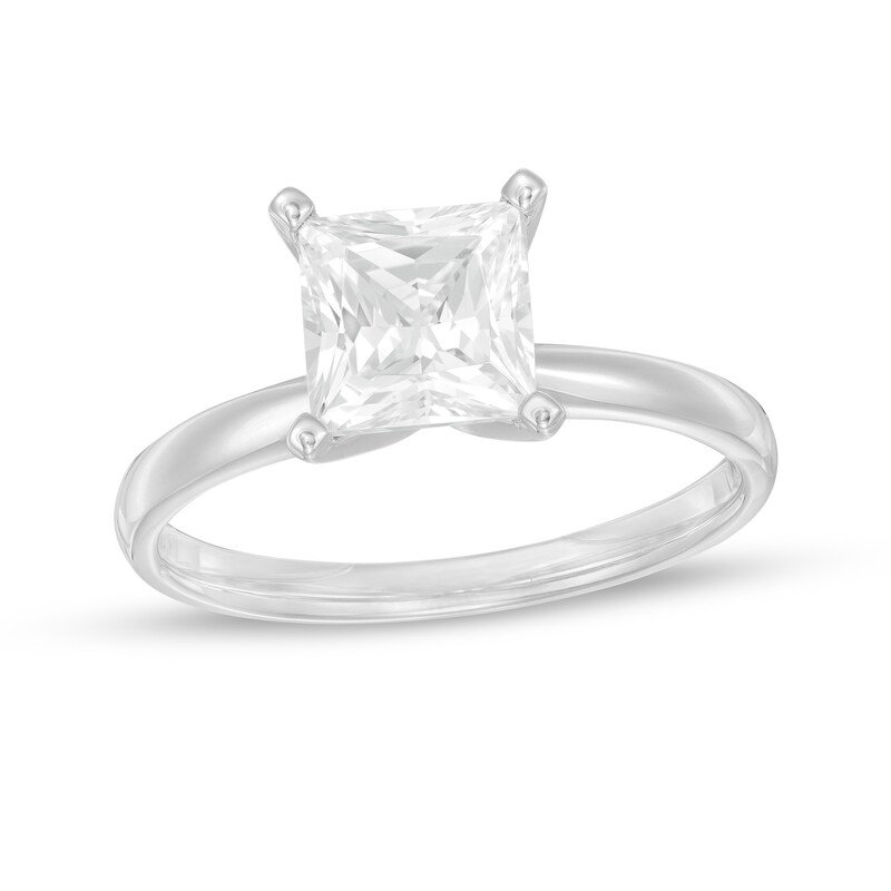 Main Image 1 of 1-1/2 CT. Certified Princess-Cut Diamond Solitaire Engagement Ring in 14K White Gold (J/I1)
