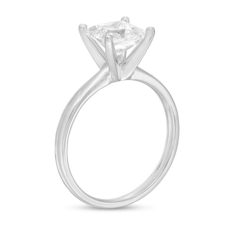 Main Image 3 of 1-1/2 CT. Certified Princess-Cut Diamond Solitaire Engagement Ring in 14K White Gold (J/I1)