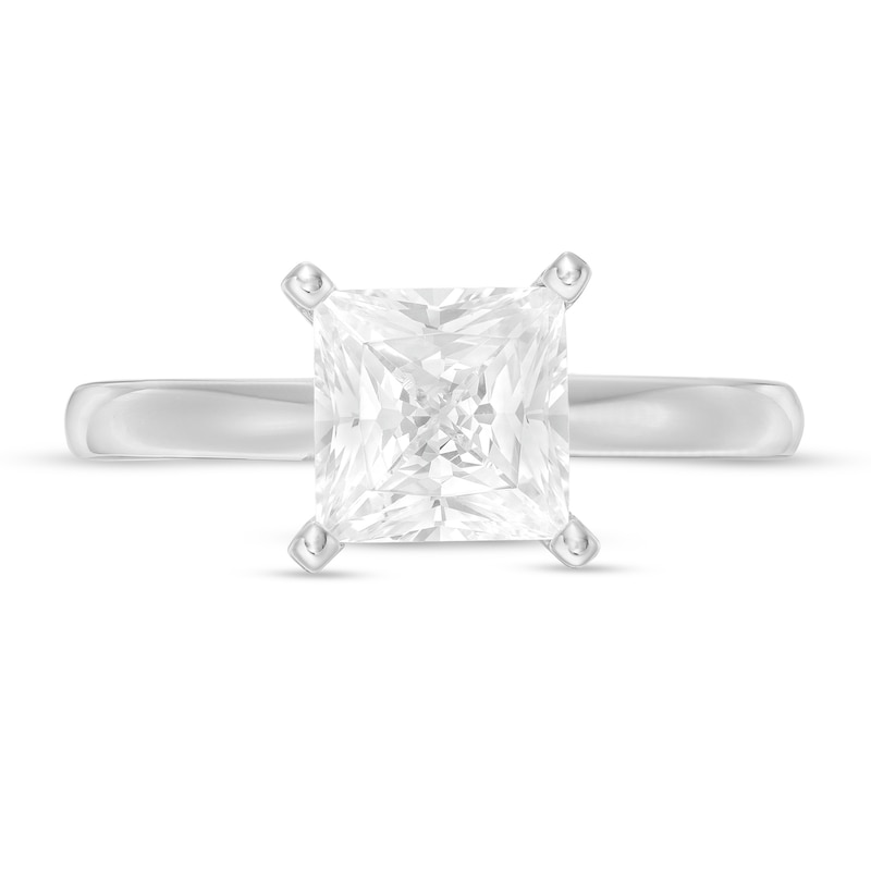 Main Image 4 of 1-1/2 CT. Certified Princess-Cut Diamond Solitaire Engagement Ring in 14K White Gold (J/I1)