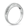 Thumbnail Image 1 of Men's 1/4 CT. T.W. Diamond Diagonal Row Milgrain Band in 14K White Gold