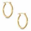 Diamond-Cut Round Tube Hoop Earrings in 14K Gold