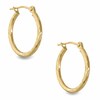 Diamond-Cut Round Tube Hoop Earrings in 14K Gold