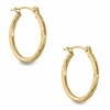 Thumbnail Image 0 of Diamond-Cut Round Tube Hoop Earrings in 14K Gold