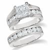 Thumbnail Image 0 of 3 CT. T.W. Quad Princess-Cut Diamond Bridal Set in 14K White Gold
