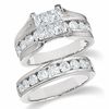 Thumbnail Image 1 of 3 CT. T.W. Quad Princess-Cut Diamond Bridal Set in 14K White Gold
