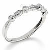 Thumbnail Image 0 of 1/8 CT. T.W. Diamond Round and Oval Milgrain Band in 14K White Gold