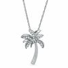 Thumbnail Image 0 of 1/10 CT. T.W. Diamond Palm Tree Pendant in 14K White Gold